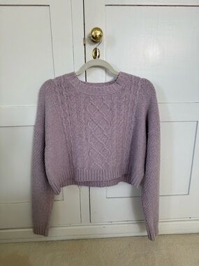 Alter’d State Lavender Cable-Knit Cropped Sweater - Women
